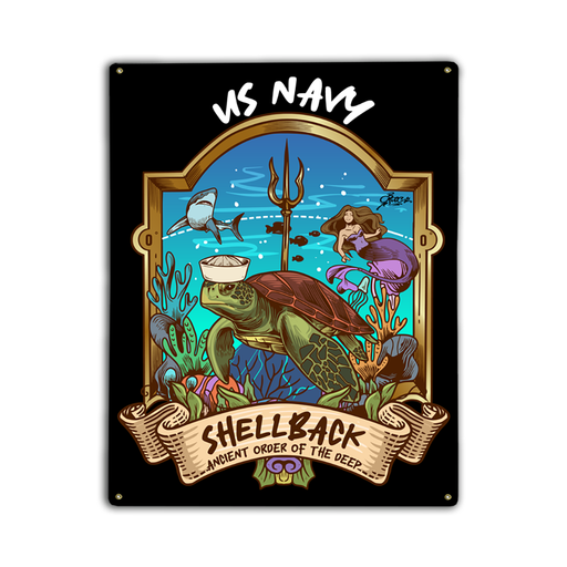 US Navy Trusty Shellback Military Metal Sign