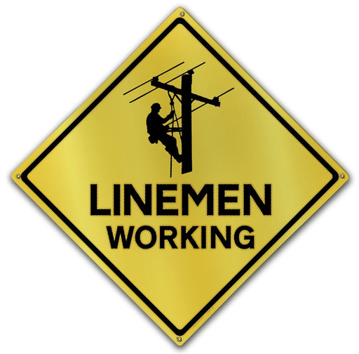 Caution-Linemen Working Art Rendering - Prints54.com