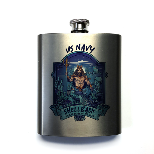 US Navy Shellback Ancient Order Of The Deep Military Flask - Prints54.com