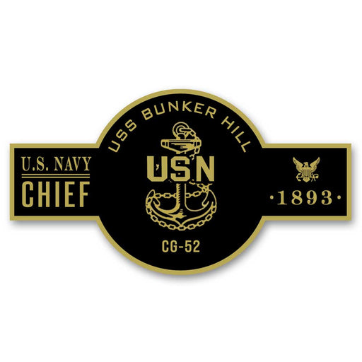 USS Bunker Hill CG-52 US Navy Chief Black Label 5 Inch Decal - Prints54.com