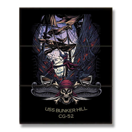 USS Bunker Hill CG-52 US Navy Pirate Boarding Party VBSS Veteran Military Wood Sign - Prints54.com
