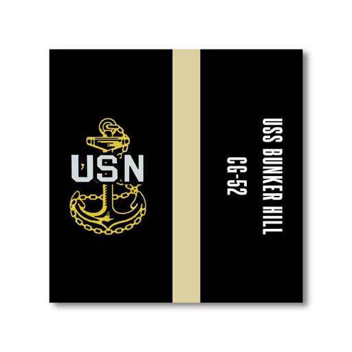 USS Bunker Hill CG-52 US Navy Chief Khaki Line 5 Inch Military Split Decal - Prints54.com