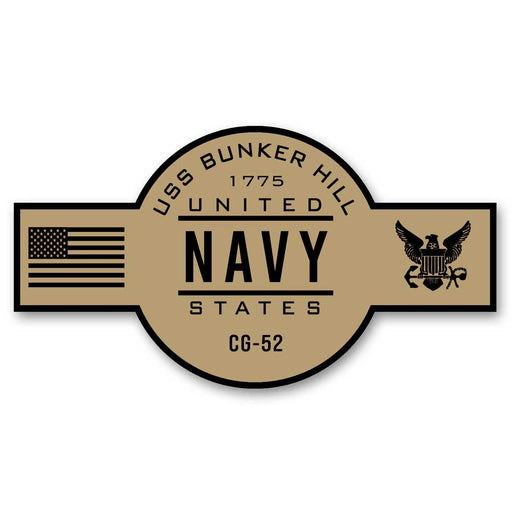 USS Bunker Hill CG-52 US Navy Chief Khaki Goatlocker 5 Inch Decal - Prints54.com