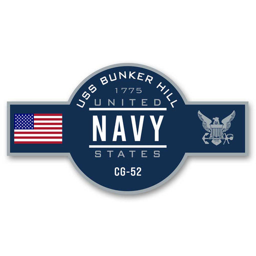 USS Bunker Hill CG-52 US Navy Warship Ribbon 5 Inch Military Decal - Prints54.com