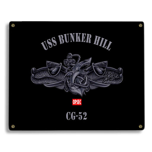 USS Bunker Hill CG-52 US Navy Surface Warfare Device Shark Military Metal Sign - Prints54.com