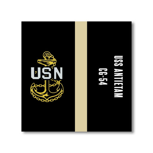 USS Antietam CG-54 US Navy Chief Khaki Line 5 Inch Military Split Decal - Prints54.com