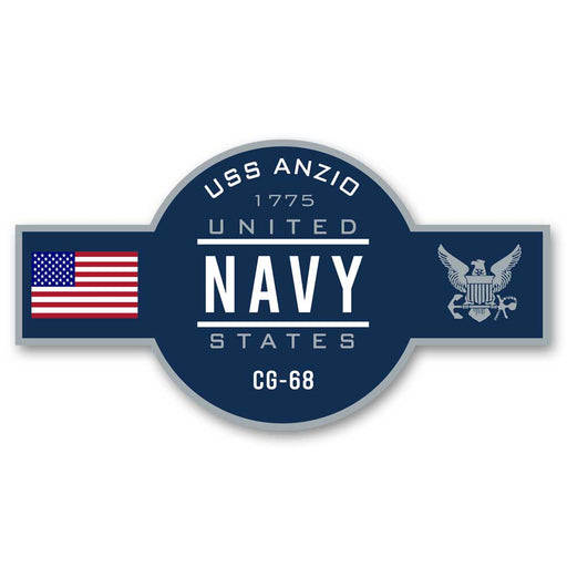 USS Anzio CG-68 US Navy Warship Ribbon 5 Inch Military Decal - Prints54.com