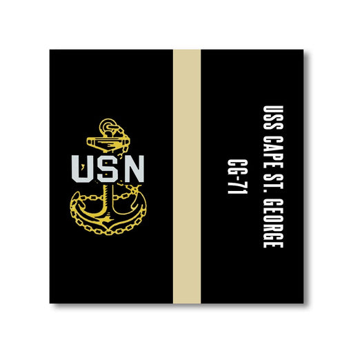 USS Cape St George CG-71 US Navy Chief Khaki Line 5 Inch Military Split Decal - Prints54.com
