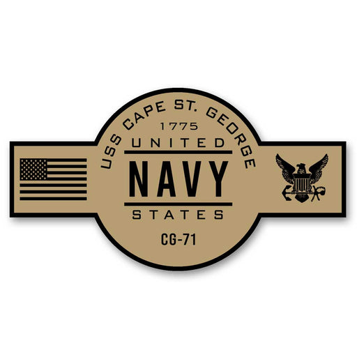 USS Cape St George CG-71 US Navy Chief Khaki Goatlocker 5 Inch Decal - Prints54.com
