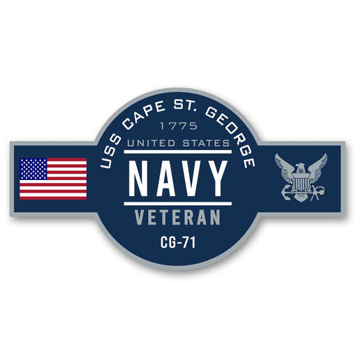 USS Cape St George CG-71 US Navy Veteran Warship Ribbon 5 Inch Military Decal - Prints54.com