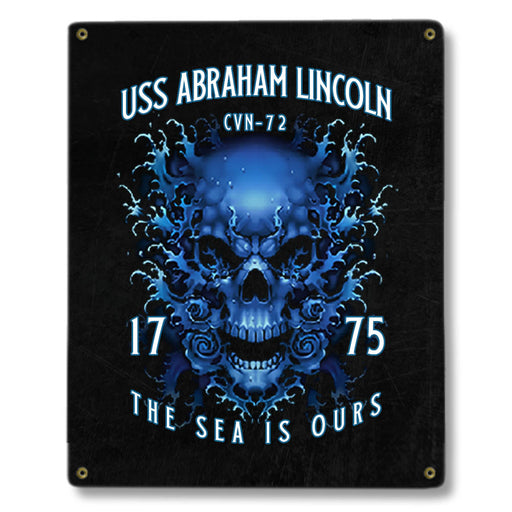 USS Abraham Lincoln CVN-72 NAS North Island CA US Navy Davy Jones The Sea Is Ours Military Metal Sign - Prints54.com