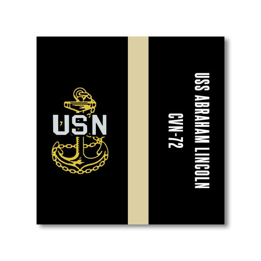 USS Abraham Lincoln CVN-72 NAS North Island CA US Navy Chief Khaki Line 5 Inch Military Split Decal - Prints54.com