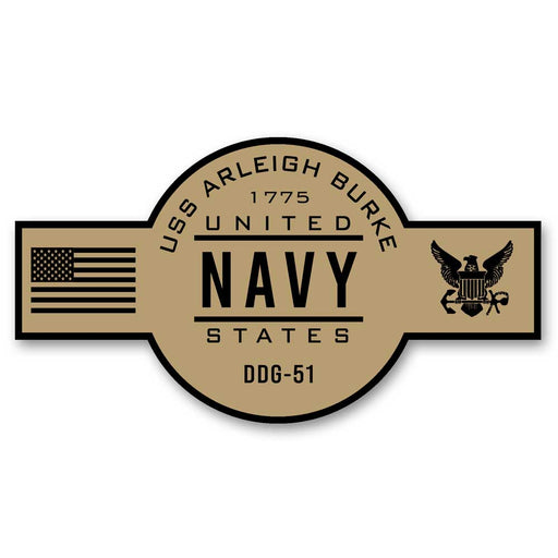 USS Arleigh Burke DDG-51 US Navy Chief Khaki Goatlocker 5 Inch Decal - Prints54.com