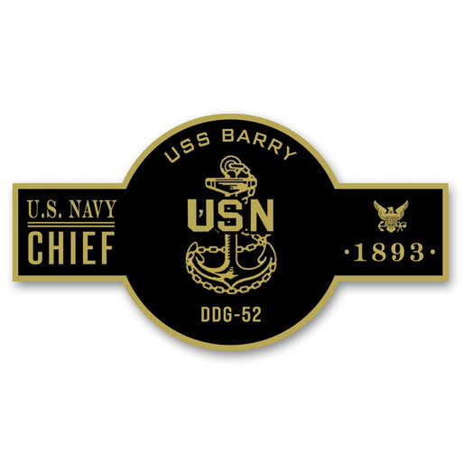USS Barry DDG-52 US Navy Chief Black Label 5 Inch Decal - Prints54.com