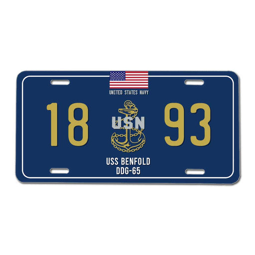 USS Benfold DDG-65 US Navy Chief 1893 License Plate Cover - Prints54.com
