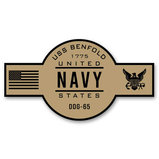 USS Benfold DDG-65 US Navy Chief Khaki Goatlocker 5 Inch Decal - Prints54.com