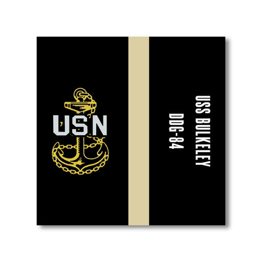 USS Bulkeley DDG-84 US Navy Chief Khaki Line 5 Inch Military Split Decal - Prints54.com