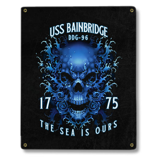 USS Bainbridge DDG-96 US Navy Davy Jones The Sea Is Ours Military Metal Sign - Prints54.com