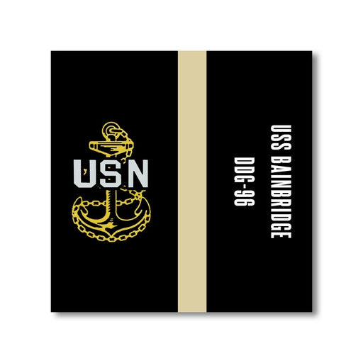 USS Bainbridge DDG-96 US Navy Chief Khaki Line 5 Inch Military Split Decal - Prints54.com