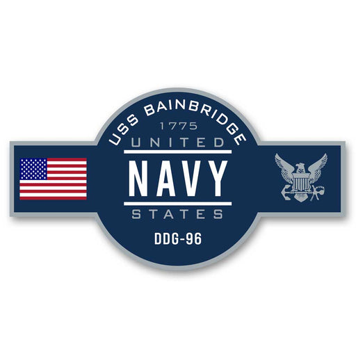 USS Bainbridge DDG-96 US Navy Warship Ribbon 5 Inch Military Decal - Prints54.com
