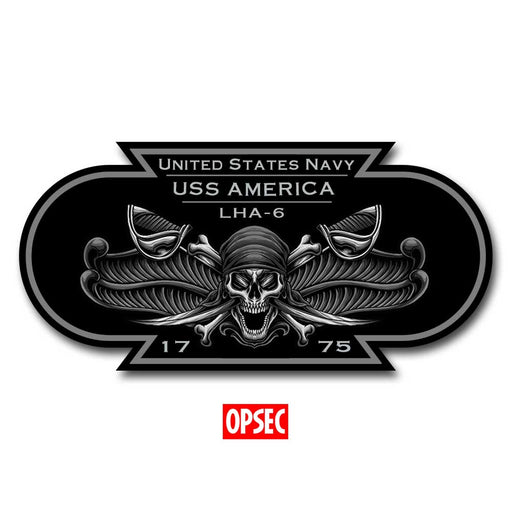 USS America LHA-6 US Navy Chief 5 Inch Military Decal - Prints54.com