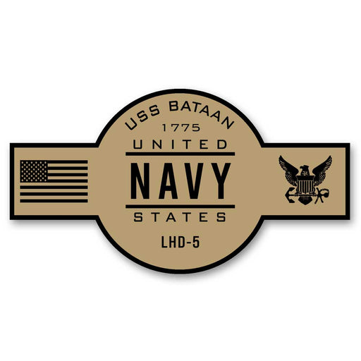 USS Bataan LHD-5 US Navy Chief Khaki Goatlocker 5 Inch Decal - Prints54.com