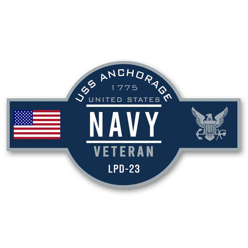 USS Anchorage LPD-23 US Navy Veteran Warship Ribbon 5 Inch Military Decal - Prints54.com