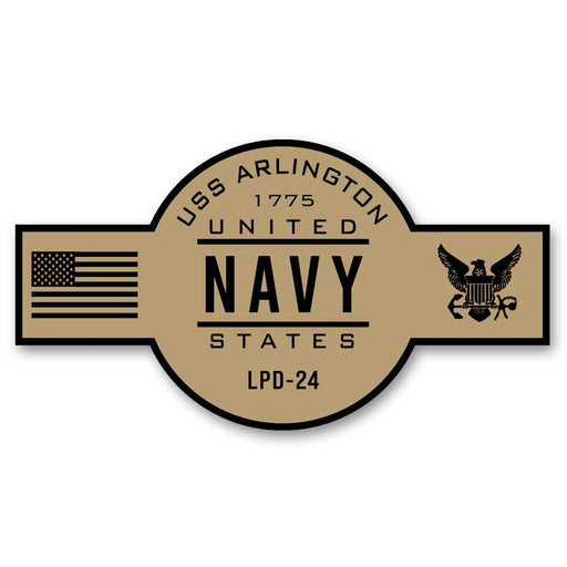 USS Arlington LPD-24 US Navy Chief Khaki Goatlocker 5 Inch Decal - Prints54.com