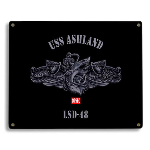USS Ashland LSD-48 US Navy Surface Warfare Device Shark Military Metal Sign - Prints54.com
