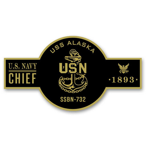 USS Alaska SSBN-732 US Navy Chief Black Label 5 Inch Decal - Prints54.com