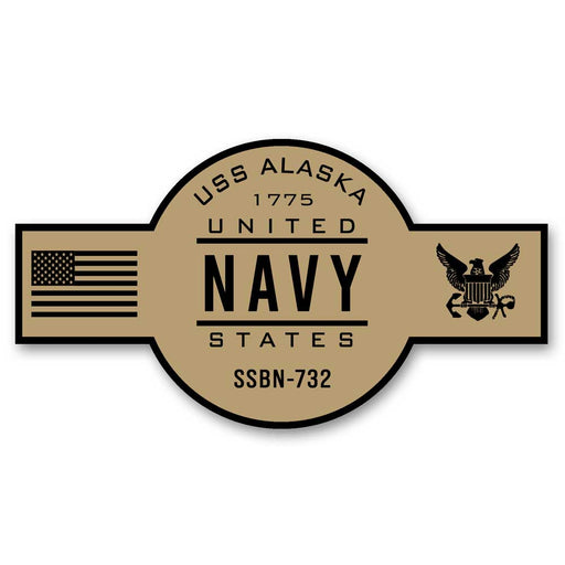 USS Alaska SSBN-732 US Navy Chief Khaki Goatlocker 5 Inch Decal - Prints54.com