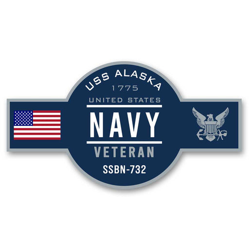 USS Alaska SSBN-732 US Navy Veteran Warship Ribbon 5 Inch Military Decal - Prints54.com
