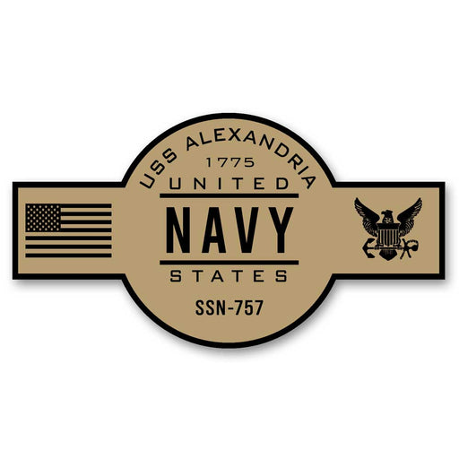 USS Alexandria SSN-757 US Navy Chief Khaki Goatlocker 5 Inch Decal - Prints54.com