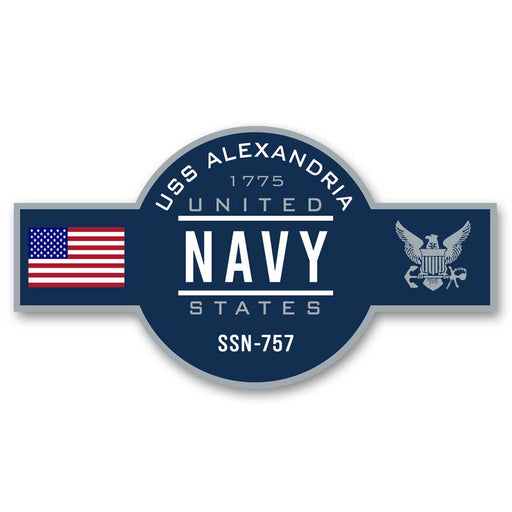 USS Alexandria SSN-757 US Navy Warship Ribbon 5 Inch Military Decal - Prints54.com