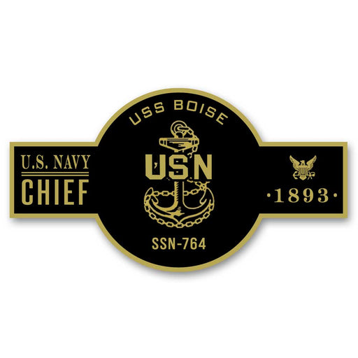 USS Boise SSN-764 US Navy Chief Black Label 5 Inch Decal - Prints54.com