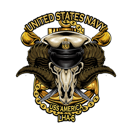 USS America LHA-6 US Navy Chief Warship USN Pride 5 Inch Military Decal - Prints54.com