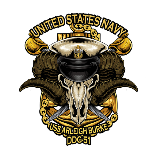 USS Arleigh Burke DDG-51 US Navy Chief Warship USN Pride 5 Inch Military Decal - Prints54.com
