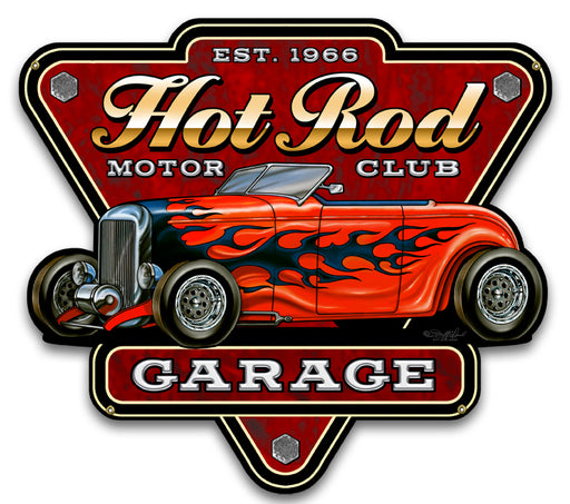 Hot Rod Motor Club Garage Art Rendering - Prints54.com