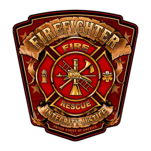 Firefighter Shield Art Rendering - Prints54.com