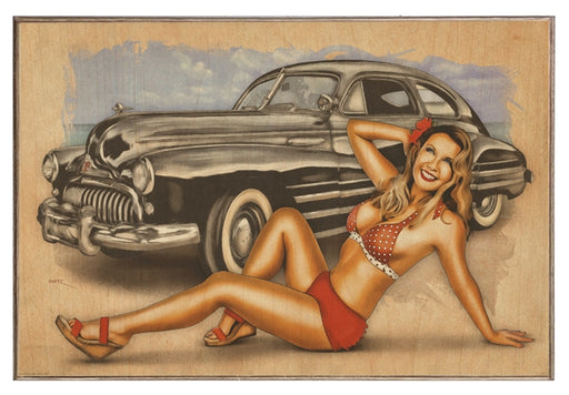 1946 Buick 8-40 Special Retro Pin-Up Girl Art Rendering - Prints54.com