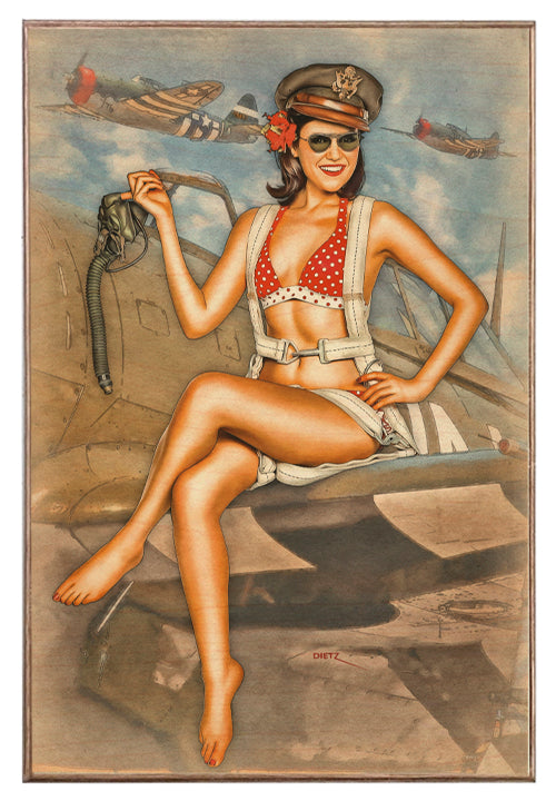 A Lesson in Distraction Military Pin-Up Art Rendering - Prints54.com