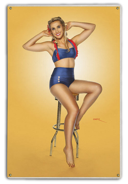 A ray of Sunshine Vintage Pin-Up Girl Art Rendering - Prints54.com