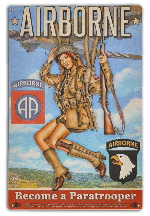 82nd Airborne Division Military Pin-Up Girl Art Rendering - Prints54.com