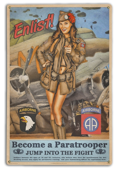 82nd Airborne Enlist Pin-Up Girl Art Rendering - Prints54.com