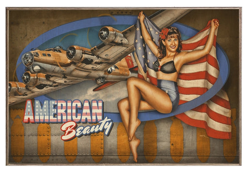 American Beauty WW2 Bomber Pin-Up Vintage Pin-Up Art Rendering - Prints54.com