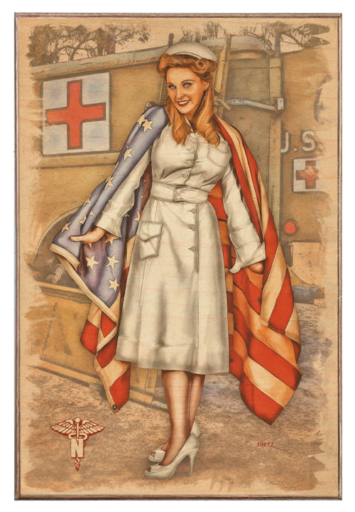 American Nurse Pin-Up Art Rendering - Prints54.com