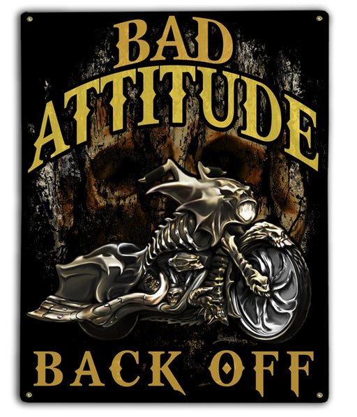 Bad Attitude Evil Bones Motorcycle Art Rendering - Prints54.com