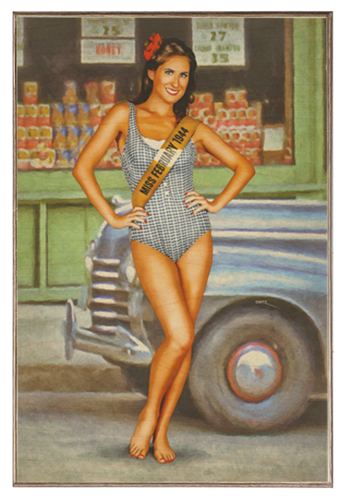 1940;s Beauty Contest Vintage Pin-Up Girl Art Rendering - Prints54.com