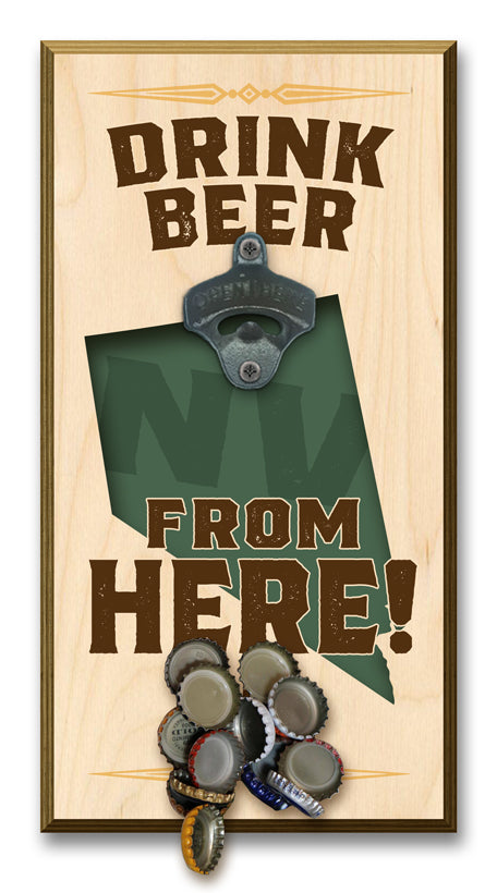 Drink Beer from "Your State" Bottle Opener Art Rendering - Prints54.com