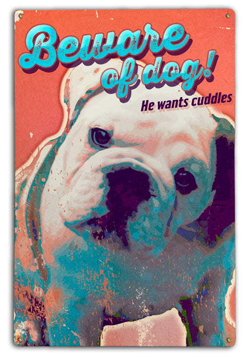 Beware of Dog Bulldog Lovers Art Rendering - Prints54.com
